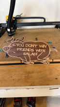Load image into Gallery viewer, You Don't Win Friends With Salad Cutout Pig sign V2.0