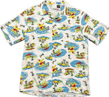 Load image into Gallery viewer, Homer &amp; Bart Surfing Button down shirt
