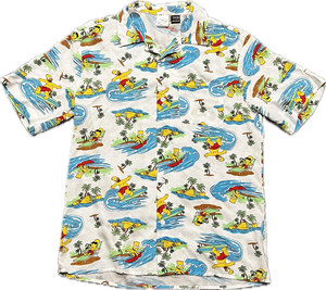 Homer & Bart Surfing Button down shirt