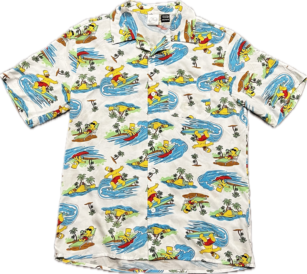 Homer & Bart Surfing Button down shirt