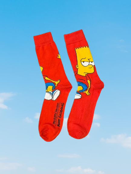 Red Bart Simpson Head Socks