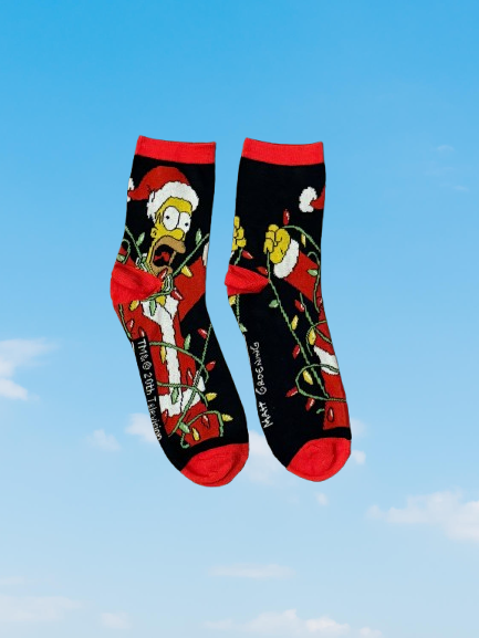 Santa Homer Lights Socks