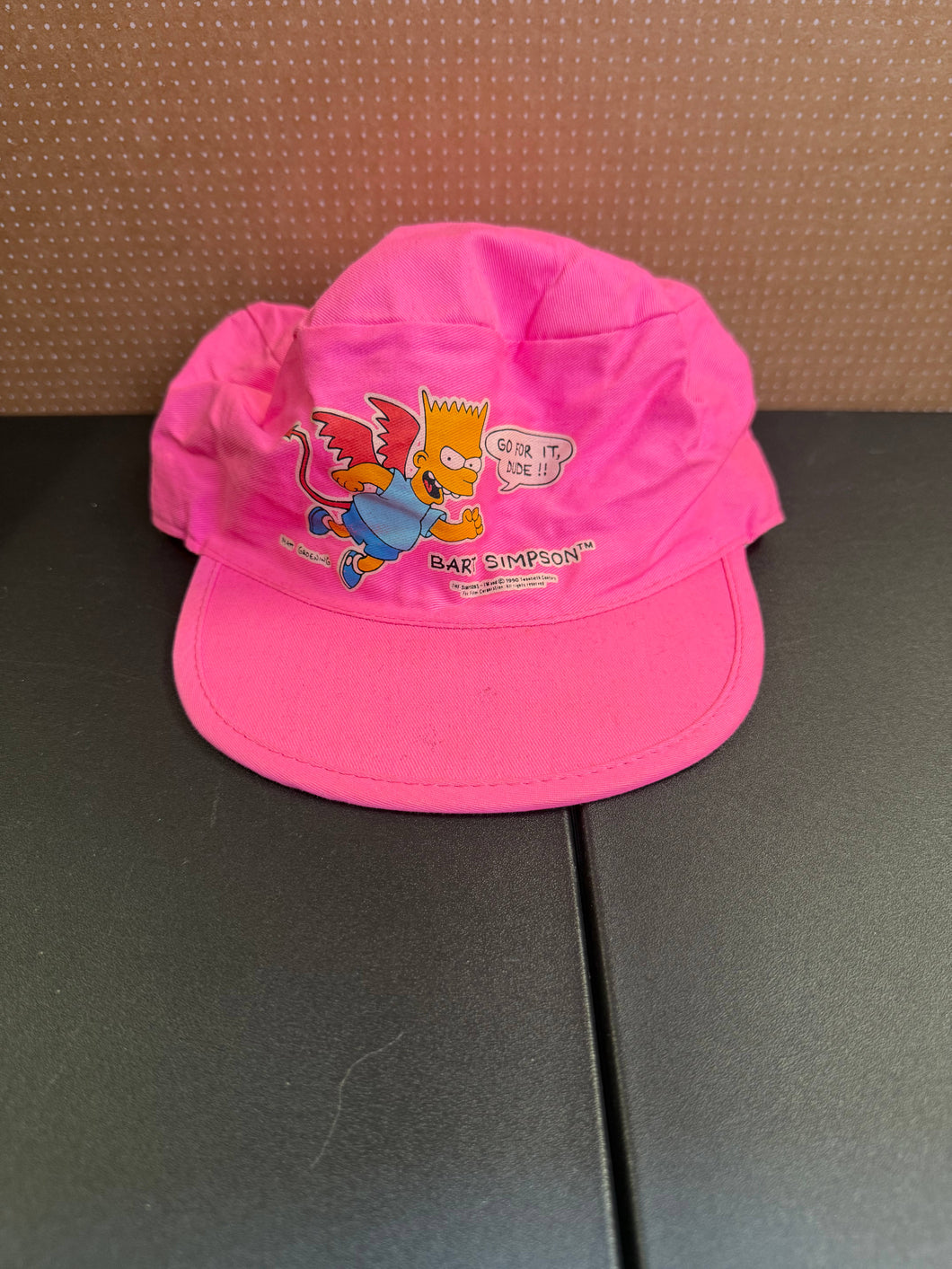 Old School Devil Bart Simpson Pink Hat