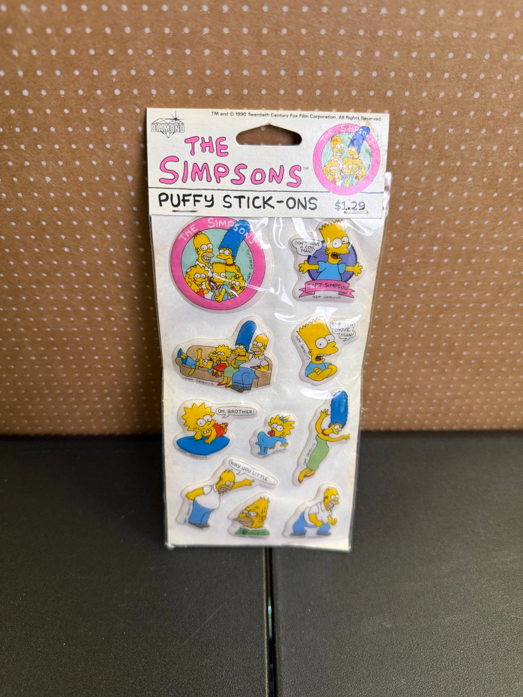 The Simpsons Puffy Stick-Ons from 1990 Version 1