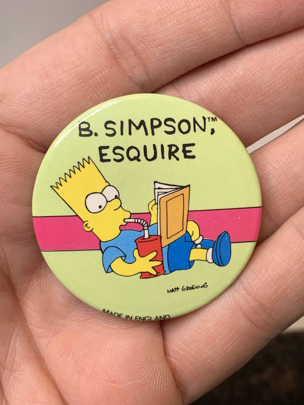 B. Simpson, Esquire Button
