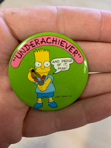 Underachiever Bart Simpson Button