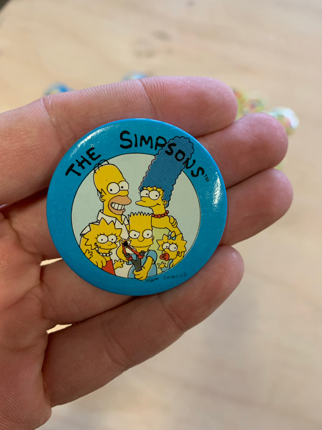 The Simpsons Family Blue Button